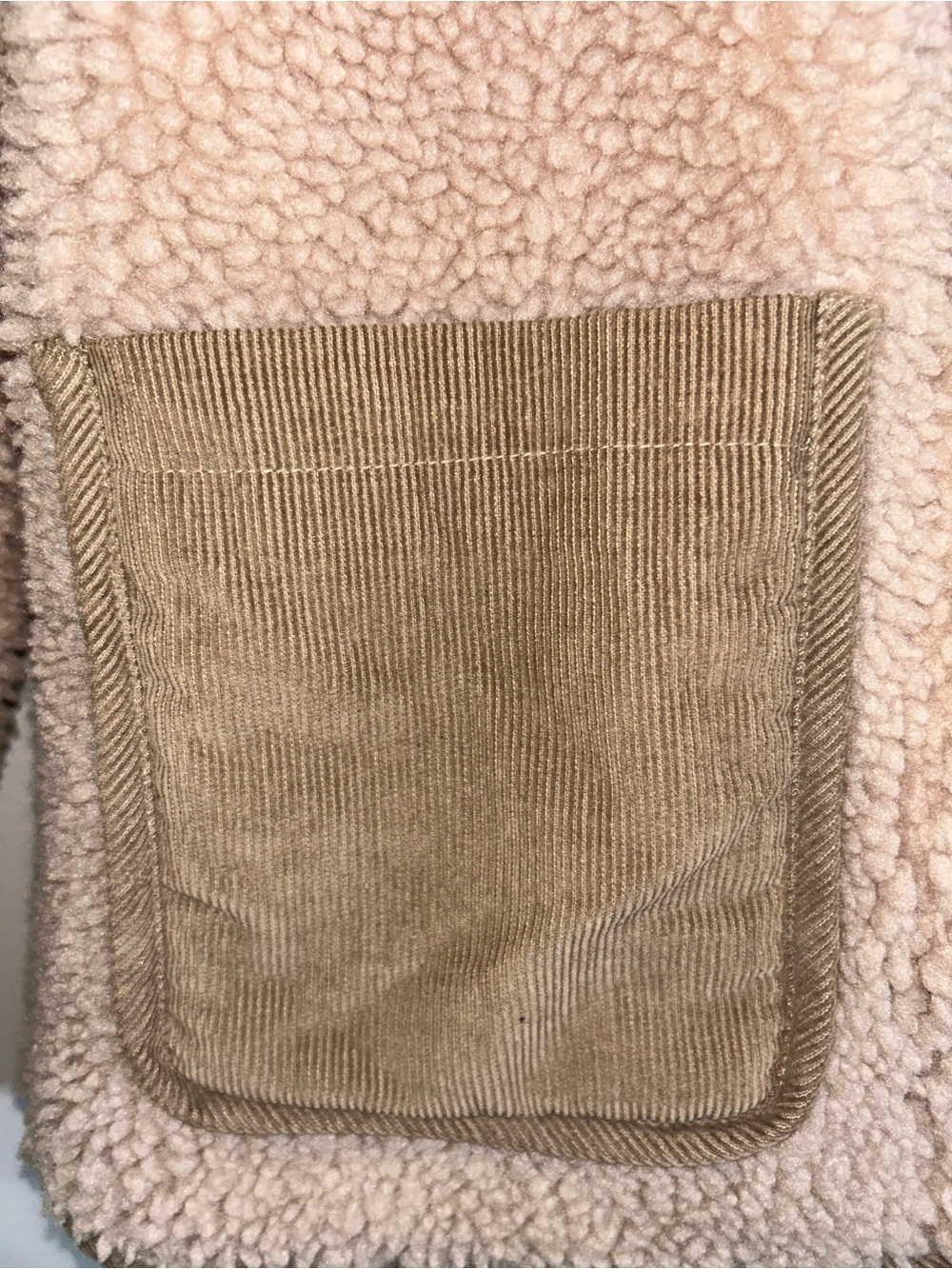 Alex Mill Womens Sherpa Work Jacket Natural Beige Corduroy Pocket Fleece Size - Picture 5 of 8